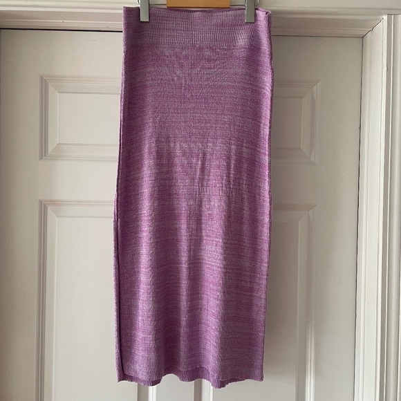 Free People Golden Hour Midi Skirt Heathered Purple Size Large - Picture 1 of 3
